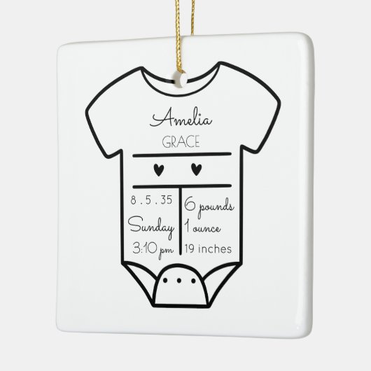 Baby Ornament - Eerste kerstgeboorte Stats (Links)