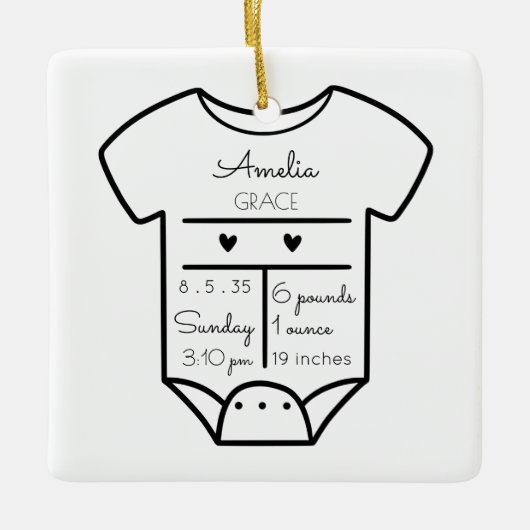 Baby Ornament - Eerste kerstgeboorte Stats (Voorkant)