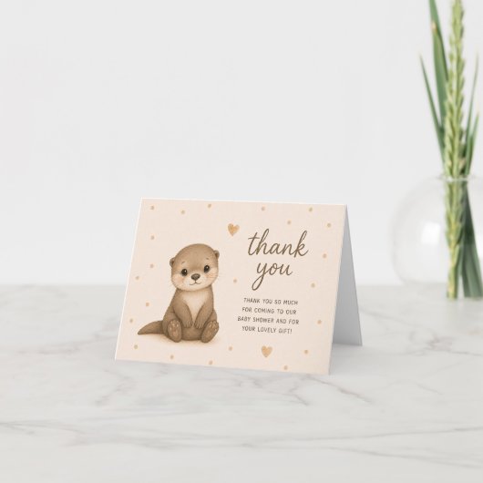Baby Otter Baby Shower Bedankkaart (Voorkant)
