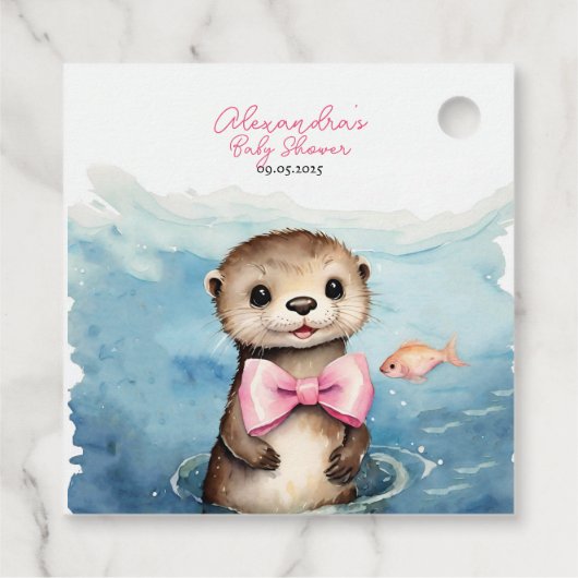 Baby Otter Baby shower Dank u Bedankjes Labels (Achterkant)