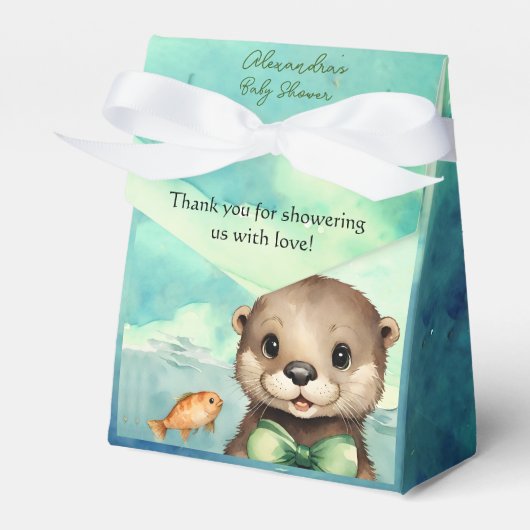 Baby Otter Baby shower Genderneutraal Bedankdoosjes (Voorkant Zijde)