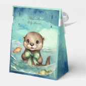 Baby Otter Baby shower Genderneutraal Bedankdoosjes (Achterkant)