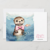 Baby Otter Baby shower Uitnodiging (Achterkant)