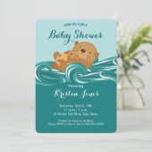 Baby Otter Baby shower Uitnodiging (Staand voorkant)