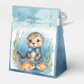 Baby Otter Boy Baby shower Bedankdoosjes (Achterkant)