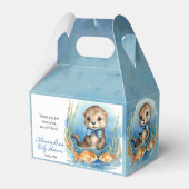 Baby Otter Boy Baby shower Bedankdoosjes (Achterkant)