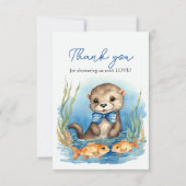 Baby Otter Boy Baby shower Dank u Bedankkaart (Voorkant)