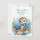 Baby Otter Boy Baby shower Dank u Bedankkaart (Achterkant)