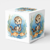 Baby Otter Boy Baby shower Favor Box Bedankdoosjes (Achterkant)
