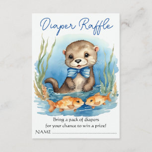 Baby Otter Boy Baby shower Luier Raffle Informatiekaartje
