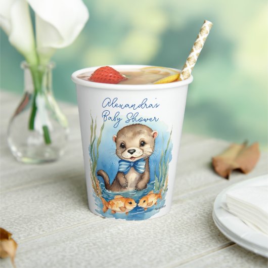 Baby Otter Boy Baby shower Papieren Bekers (Insitu)
