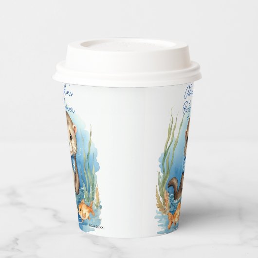 Baby Otter Boy Baby shower Papieren Bekers (Links)