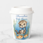 Baby Otter Boy Baby shower Papieren Bekers (Achterkant)