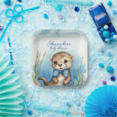 Baby Otter Boy Baby shower Papieren Bordje (Feest)