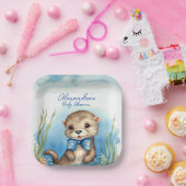 Baby Otter Boy Baby shower Papieren Bordje (Feest)