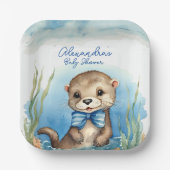 Baby Otter Boy Baby shower Papieren Bordje (Voorkant)