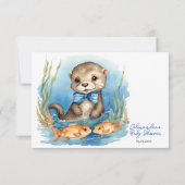 Baby Otter Boy Baby shower RSVP Kaartje (Achterkant)