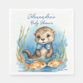 Baby Otter Boy Baby shower Servet (Voorkant)