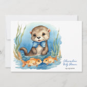 Baby Otter Boy Baby shower Uitnodiging (Achterkant)