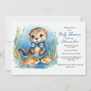 Baby Otter Boy Baby shower Uitnodiging