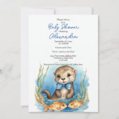 Baby Otter Boy Baby shower Uitnodiging (Voorkant)