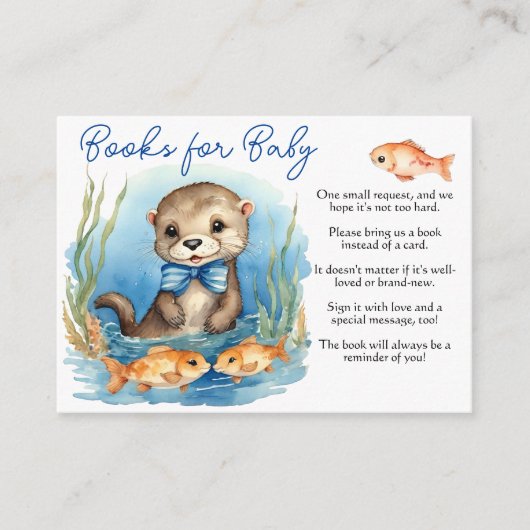Baby Otter Boy Books voor Baby Informatiekaartje (Voorkant)