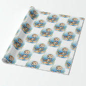 Baby Otter Boy Cadeaupapier (Uitgerold)