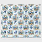 Baby Otter Boy gepersonaliseerd Cadeaupapier (Vlak)