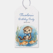Baby Otter Boy Verjaardag Bedankt Cadeaulabel (Achterkant)