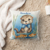 Baby Otter Boys gepersonaliseerd Kussen (Deken)