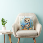 Baby Otter Boys gepersonaliseerd Kussen (Stoel)