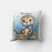 Baby Otter Boys gepersonaliseerd Kussen (Achterkant)