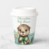 Baby Otter Genderneutraal Baby shower Papieren Bekers (Voorkant)
