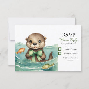 Baby Otter Genderneutraal Baby shower RSVP Kaartje
