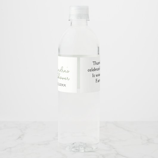 Baby Otter Genderneutraal Baby shower Waterfles Etiket (Achterkant)