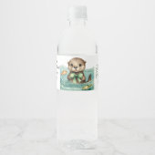 Baby Otter Genderneutraal Baby shower Waterfles Etiket (Voorkant)