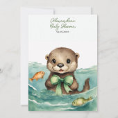 Baby Otter Genderneutrale uitnodiging voor Baby sh (Achterkant)