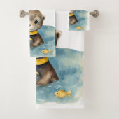 Baby Otter gepersonaliseerd Bad Handdoek (Insitu)
