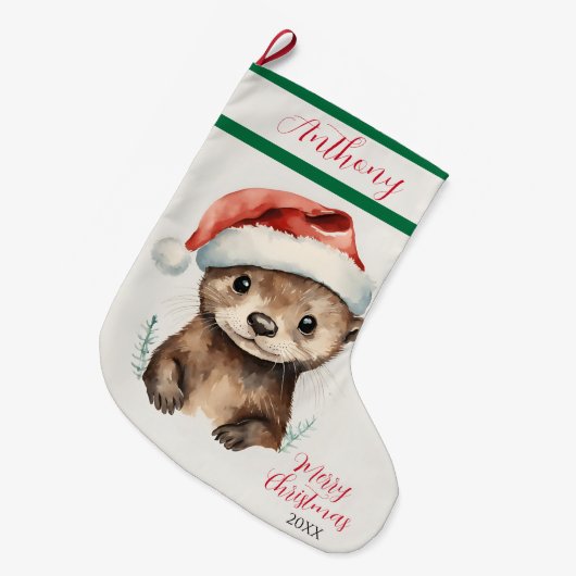 Baby Otter Grote Kerstsok (Voorkant (Hangend))