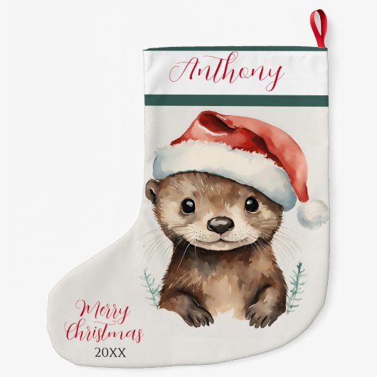 Baby Otter Grote Kerstsok (Achterkant)