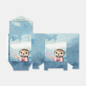 Baby Otter Meisje Baby shower Bedankdoosjes (Uitgevouwen)