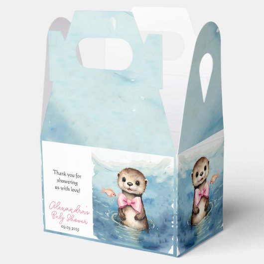 Baby Otter Meisje Baby shower Bedankdoosjes (Geopend)