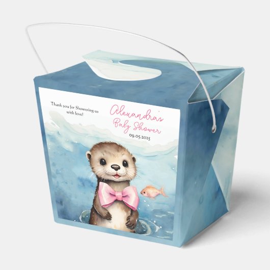 Baby Otter Meisje Baby shower Bedankdoosjes (Achterkant)