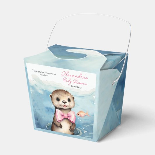 Baby Otter Meisje Baby shower Bedankdoosjes (Voorkant Zijde)