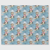 Baby Otter Meisje Baby shower Cadeaupapier (Vlak)