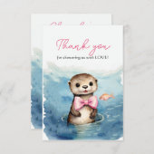 Baby Otter Meisje Baby shower Dank u Bedankkaart (Voorkant / Achterkant)