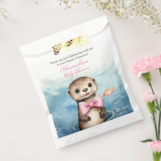 Baby Otter Meisje Baby shower Dank u Bedankzakje (Gezegeld)