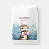 Baby Otter Meisje Baby shower Dank u Bedankzakje (Voorkant)