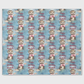 Baby Otter meisje gepersonaliseerde verjaardag Cadeaupapier (Vlak)