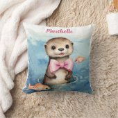 Baby Otter Meisjes Gepersonaliseerd Kussen (Deken)